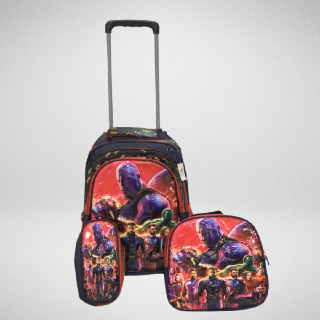 Mochila de Rodinha Infantil Vingadores e Thanos