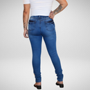 Calça jeans feminina azul escuro com laicra