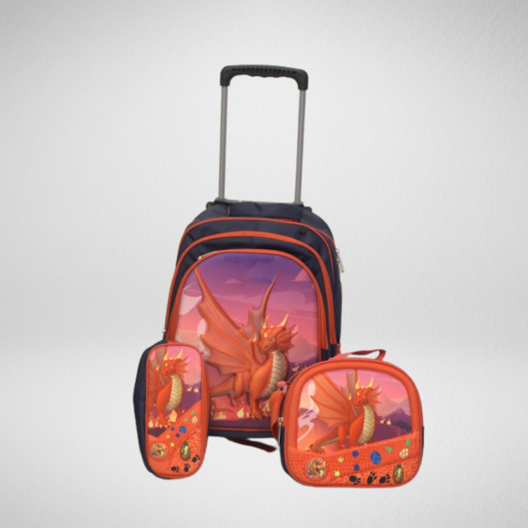 Mochila de rodinha infantil Dragão